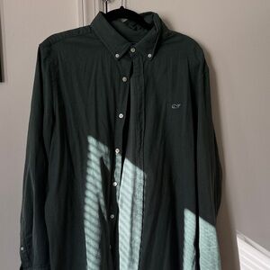 Vineyard Vines Dark Green Casual Button-Down Shirt